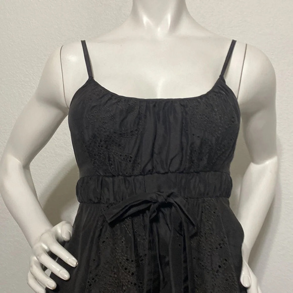 Banana Republic 100% Silk Black Fit & Flare Dress Size 2 Petite - Picture 2 of 11